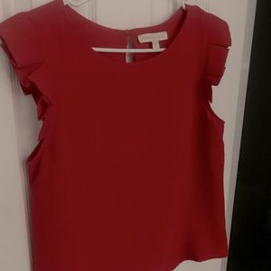 Monteau red flutter sleeve Blouse